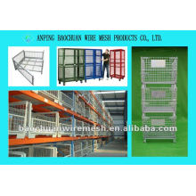 Folding stackable warehouse 1000*800*840mm storage cage with wheels